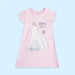 Pantaloons Junior Pink Cotton Printed Dress-image-5