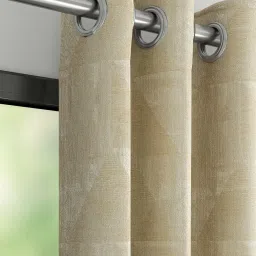 DDECOR Live Beautiful Beige Polyester 5 ft Window Curtain image 2