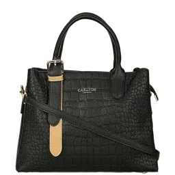 Carlton London CLLP-799 Black Textured Medium Handbag-image-71