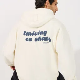 Styli Cream Regular Fit Printed Hooded Sweatshirt image 3