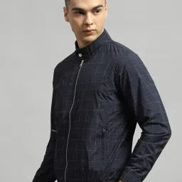 Monte Carlo Navy Blue Regular Fit Printed Jacket image 3