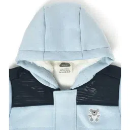 MiArcus Kids Sky Blue Solid Full Sleeves Jacket image 3