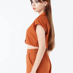 Zink London Brown Regular Fit Crop Top image 3