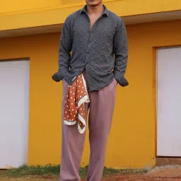 Campus Sutra Grey Regular Fit Self Pattern Shirt image 3