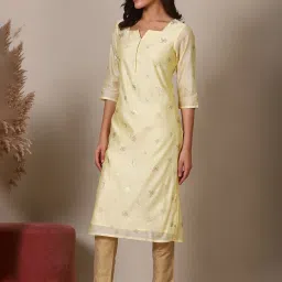 Aurelia Yellow Floral Print Kurta image 3