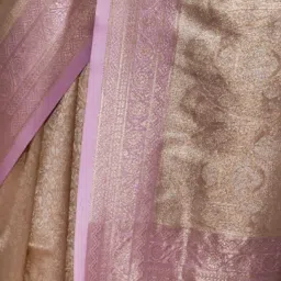 Odette Off White Silk Blend Woven Design Saree with Unstitched Blouse Piece image 3