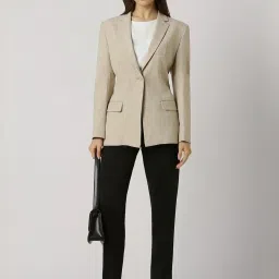 Van Heusen Beige Plain Blazer image 3