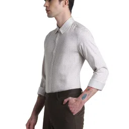 Jack & Jones Golden Brown Cotton Slim Fit Printed Shirt image 3