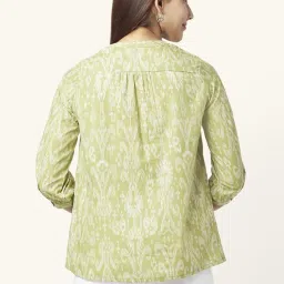 Akkriti by Pantaloons Green Cotton Printed Tunic image 2