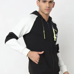 Spykar Black Regular Fit Hooded Sweatshirt image 3