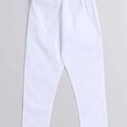 The Magic Wand Kids Pink & White Cotton Embroidered Full Sleeves Kurta Set image 3