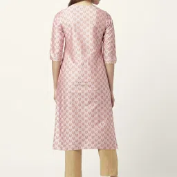 Rangmanch by Pantaloons Pink Printed Straight Kurta image 2