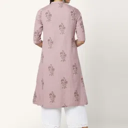 Rangmanch by Pantaloons Purple Cotton Printed A Line Kurta image 2