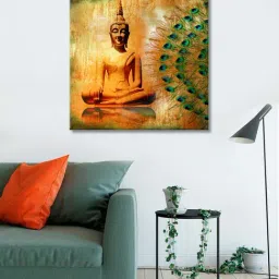 999store Yellow & Green Buddha Background Wall Paintings-picture-20