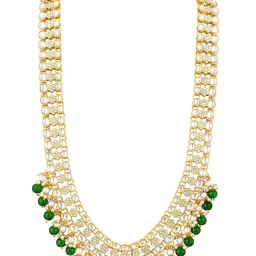 Peora Green Alloy Stone-Studded Necklace Set image 3