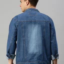VOXATI Blue Regular Fit Shirt Collar Denim Jacket image 2