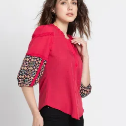 SHAYE Pink Regular Fit Shirt image 3