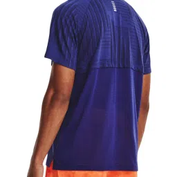 Under Armour Blue Regular Fit Self Pattern Sports T-Shirt image 2