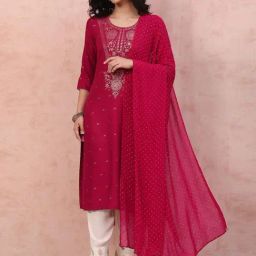 Rangriti Pink Polka Dots Dupatta-picture-20