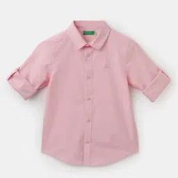 United Colors of Benetton Kids Pink Regular Fit Full Sleeves Shirt-picture-29