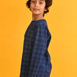 Anthrilo Boys Blue Checks T-Shirt image 3