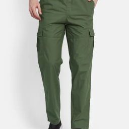 Octave Olive Cotton Regular Fit Trackpants-picture-13