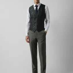 Van Heusen Grey Slim Fit Texture Four Piece Suits image 3