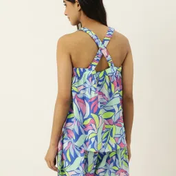 Secret Wish Blue Printed Top Shorts Set image 2