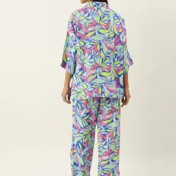 Secret Wish Blue Printed Shirt Pyjamas Set image 2