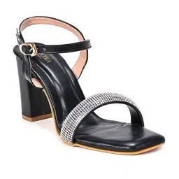 Scentra Women's Black Ankle Strap Sandals-picture-30