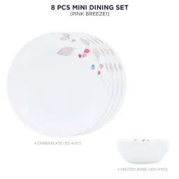 Corelle Multicolor Glass Pink Breeze1 Mini Dining Set 8 Pcs image 3