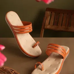 Trase Women's Tan Toe Ring Sandals-image-83