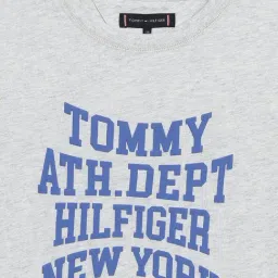 Tommy Hilfiger Grey Cotton Regular Fit Printed T-Shirt image 4