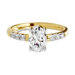 Sparkles Yellow Gold Lab Grown 7 Diamond 14KT 1.17ct Oval Ring For Women-picture-28
