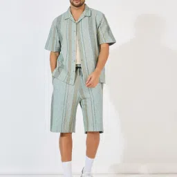 Styli Grey Relaxed fit Stripes Co-Ord Sets image 3