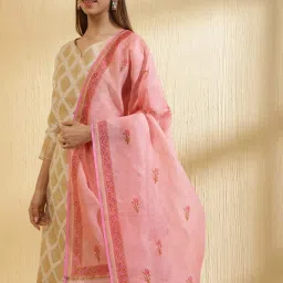 Fabindia Pink Woven Pattern Dupatta image 3