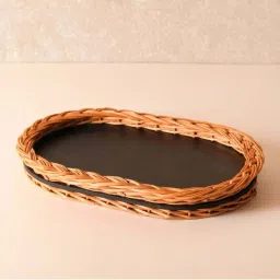 Peepul Tree Wicker & Wood Storage Box With Lid & Serving Tray Combo | Handcrafted in Kashmir image 3