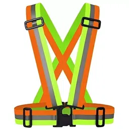 Rahul Professionals Cross Belt Reflective Jacket High Visibility Adjustable Silver Reflective Stripe Color Multicolor Free Size (Pack of 5)-image-47