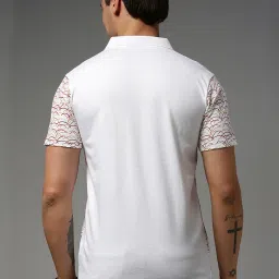 Kryptic White Regular Fit Printed Polo T-Shirt image 2