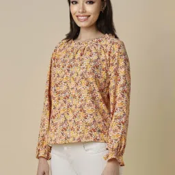 Allen Solly Yellow Printed Top image 3