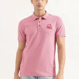 United Colors of Benetton Men Solid Polo Collar Cotton T-shirt-picture-44