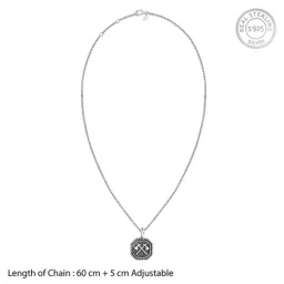 GIVA 925 Sterling Silver Oxidised Cyber Shard Pendant with Box Chain for Men image 4