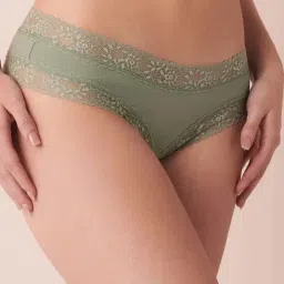 La Vie En Rose Green Cotton Lace Work Panty-picture-27