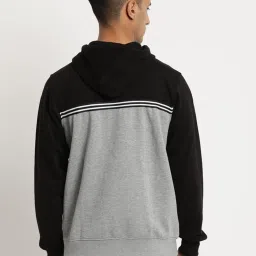 Turtle Grey & Black Regular Fit Printed Hooded Sweatshirt image 2