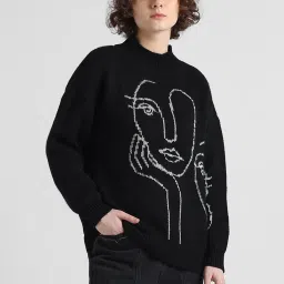 Only Black Printed Sweater image 2