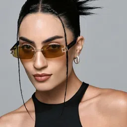 Lenskart STUDIO Yellow Rectangular UV Protected Unisex Sunglasses image 3