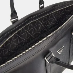 Guess Men Black Solid PU Weekender Bag image 3