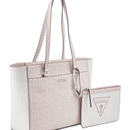 Guess Blush Multi Printed Delphine Tote Bag With Pouch image 3
