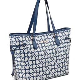 Guess Navy Printed Ashburn Tote Bag image 3