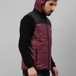 Royal Enfield Maroon Regular Fit Hooded Jacket image 3